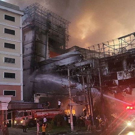 Cambodia is tearing down buildings where a deadly casino fire happened not long ago.
